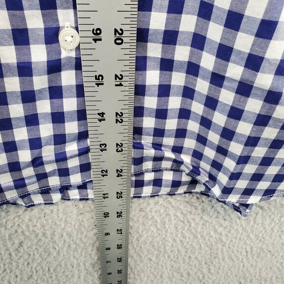 UNTUCKit Shirt Womens Blue White Gingham Check Belleza Button Up Size 2… - Picture 5 of 7